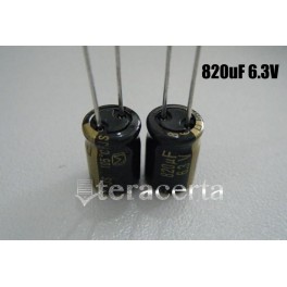 Condensador electrolitico 820uF 6.3V  