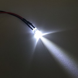 LED 5mm cristal Branco 12V pre-cablado