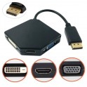 3 em 1 - Adaptador Display Port para HDMI, DMI, VGA