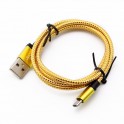 Cabo USB A Macho para Micro USB 2.0 Revestido em Aluminio Amarelo 2 Metros