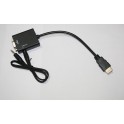 Conversor de HDMI (F) para VGA (F) com saída Audio Line Out