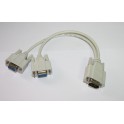 Cabo Video VGA Duplicador Splitter 1 Macho x 2 Fêmea 15 Pinos DSub-15 Pin