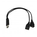 Adaptador USB 2.0 Macho p/ Dual USB 2.0 Femea