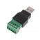 Adaptador USB 2.0 Macho p/ Conector Parafuso 5 Pinos 