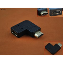 Adaptador HDMI M-F Angulado 90º Dourado