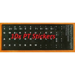 Kit Autocolantes Teclado Português - Preto PT-PT PO