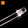 5X Led 3mm cristal laranja alto brilho