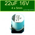 Condensador Electrolitico Aluminio SMD 22uF 16V
