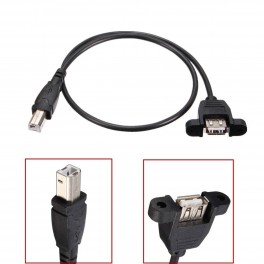Cabo usb femea montagem em painel macho tipo b femea a 25cm 