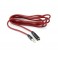 Cabo extensao audio jack 3.5mm M 3.5mm F 1.2mts vermelho 