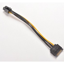 Cabo SATA 15 Pinos para PCI-E 6 Pinos 20cm