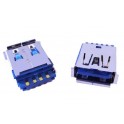 Ficha / Porta USB 3.0 180º Tipo-A Femea 9 Pinos DIP