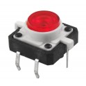 Botao Redondo LED Vermelho 12x12mm